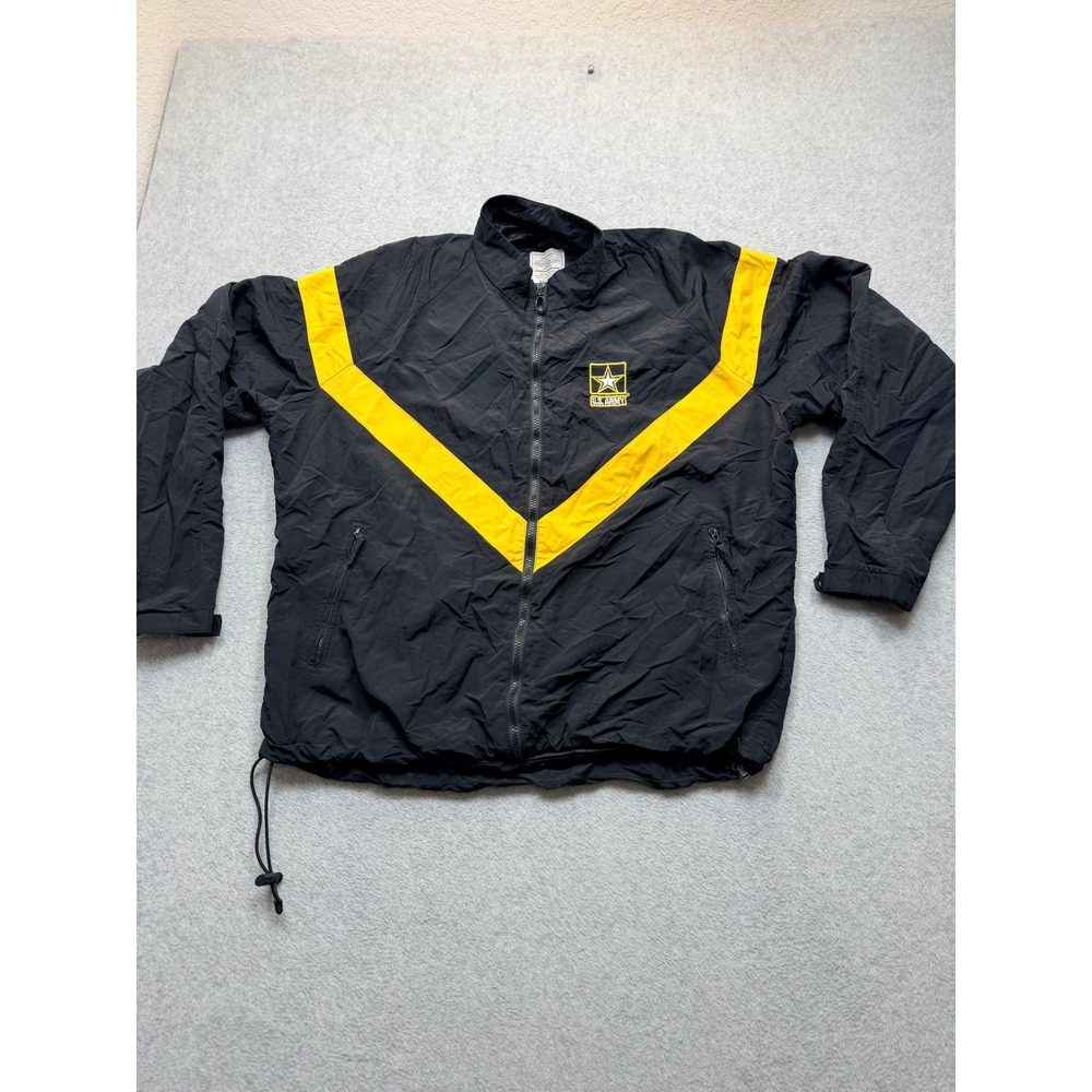 US Army APFU Physical Fitness Uniform Jacket Black Yellow Large Regular 3134